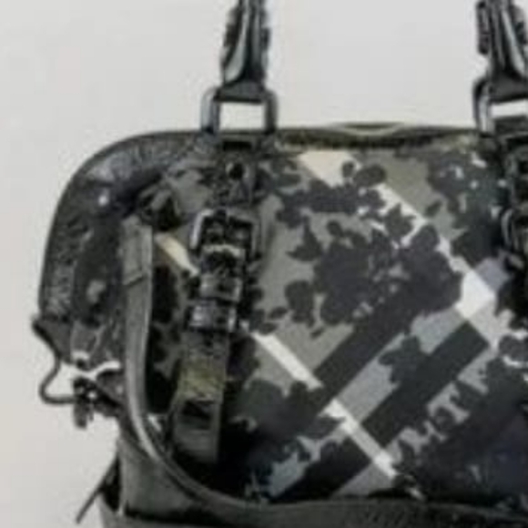Burberry Foley White/Black/Gray Floral Beat Medium Check Satchel - Picture 4 of 16